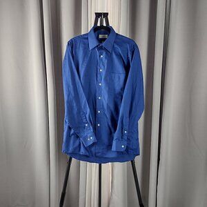 Van Heusen Men's Blue Cotton Blend Button Down Dress Shirt Size 15 (34/35)